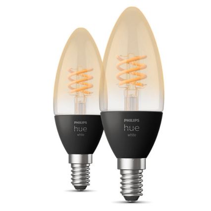 LOT 2x Ampoule LED à intensité variable Philips Hue WHITE FILAMENT E14/4,5W/230V 2100K