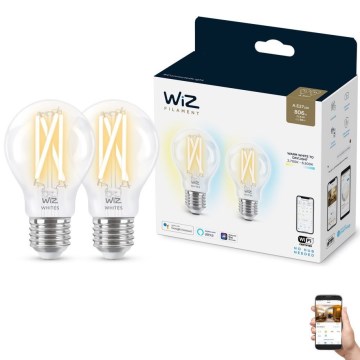 LOT 2x Ampoule LED à intensité variable VINTAGE FILAMENT A60 E27/6,7W/230V 2700-6500K CRI 90 Wi-Fi - WiZ