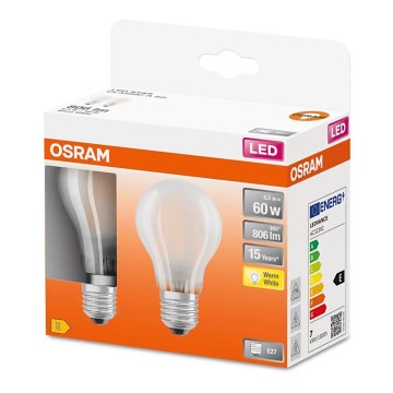 LOT 2x Ampoule LED A60 E27/6,5W/230V 2700K - Osram