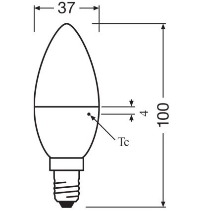 LOT 2x Ampoule LED B38 E14/4,9W/230V 3000K - Osram
