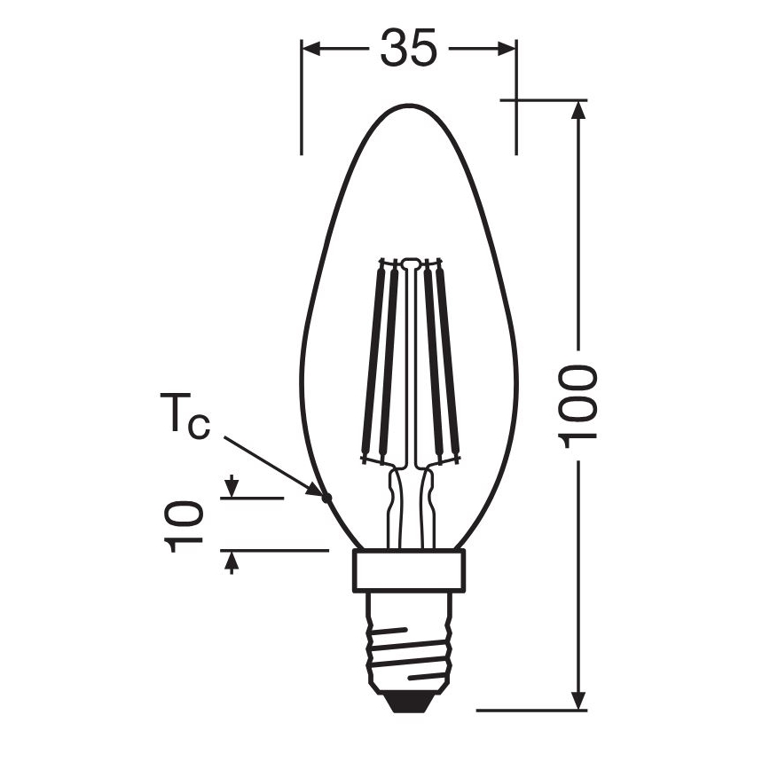 LOT 2x Ampoule LED FILAMENT B35 E14/4W/230V 4000K - Osram