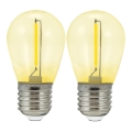 LOT 2x Ampoule LED PARTY E27/0,3W/36V jaune