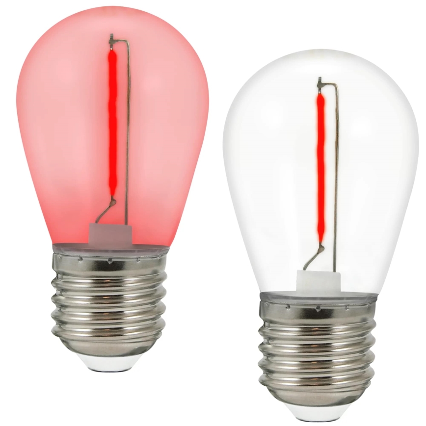 LOT 2x Ampoule LED PARTY E27/0,3W/36V rouge