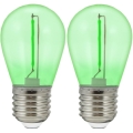LOT 2x Ampoule LED PARTY E27/0,3W/36V vert