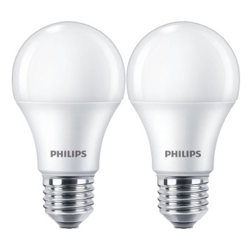 LOT 2x Ampoule LED Philips A60 E27/10W/230V 4000K