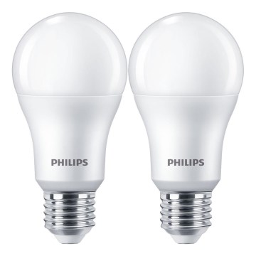 LOT 2x Ampoule LED Philips A67 E27/13W/230V 4000K