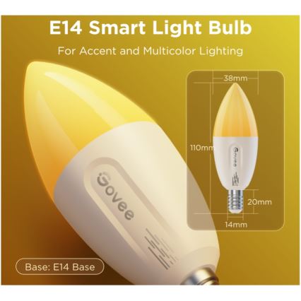 LOT 2x Ampoule LED RGBWW à intensité variable E14/5W/230V 2700-6500K Wi-Fi - Govee