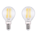 LOT 2x Ampoule LED VINTAGE E14/4W/230V 2700K - Globo 10589-2K
