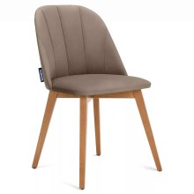 LOT 2x Chaise de repas RIFO 86x48 cm beige/hêtre