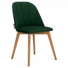 LOT 2x Chaise de repas RIFO 86x48 cm vert foncé/hêtre