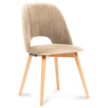 LOT 2x Chaise de repas TINO 86x48 cm beige/hêtre