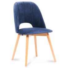 LOT 2x Chaise de repas TINO 86x48 cm bleu foncé/hêtre