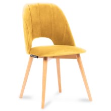 LOT 2x Chaise de repas TINO 86x48 cm jaune/hêtre