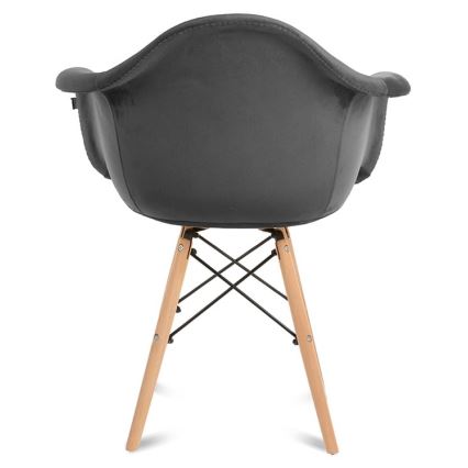 LOT 2x Chaise de salle à manger NEREA 80x60,5 cm gris/hêtre