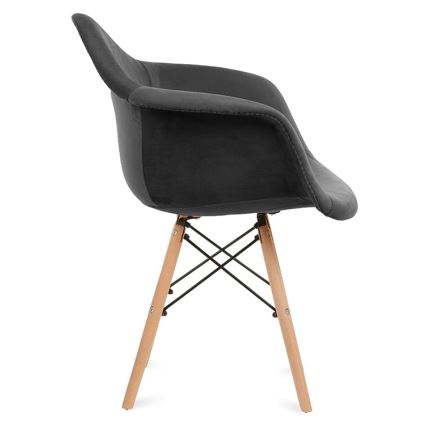 LOT 2x Chaise de salle à manger NEREA 80x60,5 cm gris/hêtre