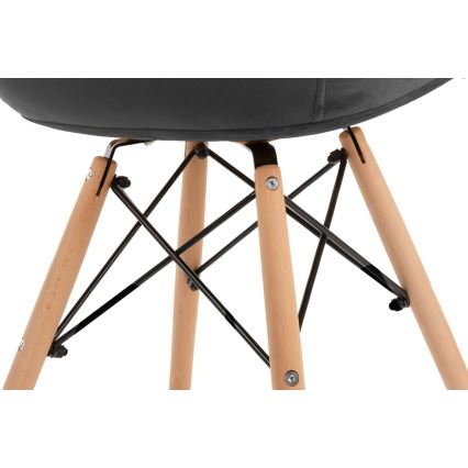 LOT 2x Chaise de salle à manger NEREA 80x60,5 cm gris/hêtre