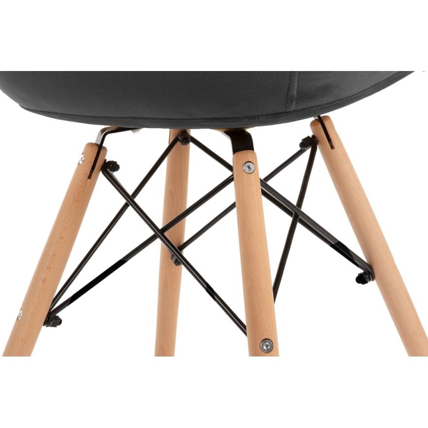 LOT 2x Chaise de salle à manger NEREA 80x60,5 cm gris/hêtre