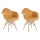 LOT 2x Chaise de salle à manger NEREA 80x60,5 cm jaune/hêtre