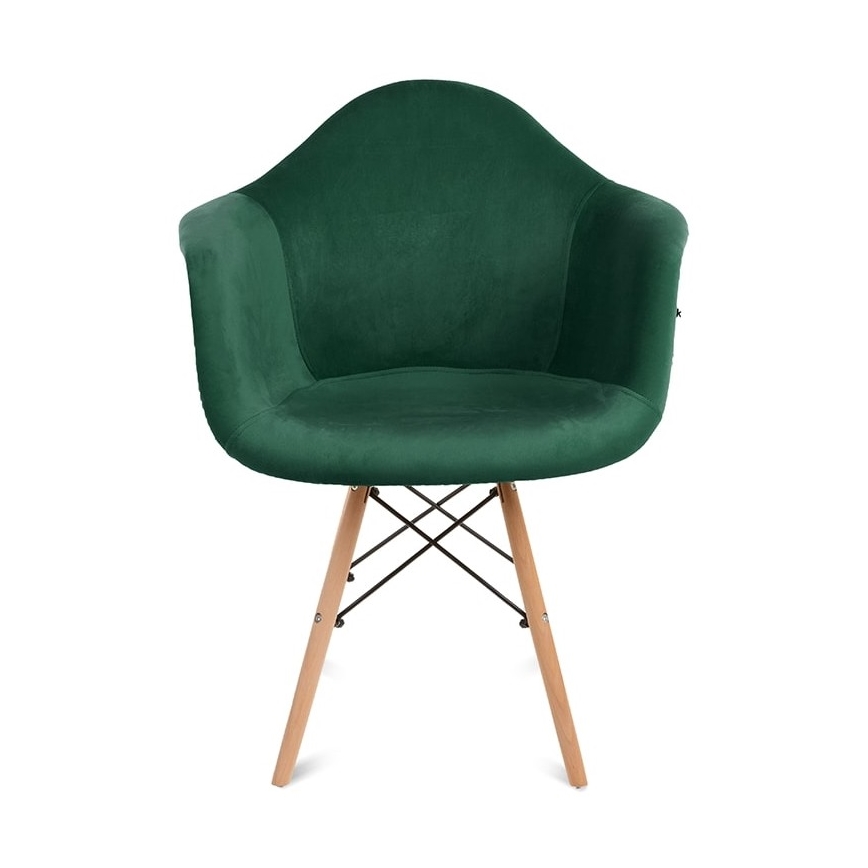 LOT 2x Chaise de salle à manger NEREA 80x60,5 cm vert/hêtre