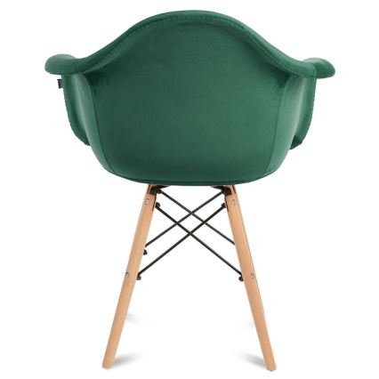 LOT 2x Chaise de salle à manger NEREA 80x60,5 cm vert/hêtre