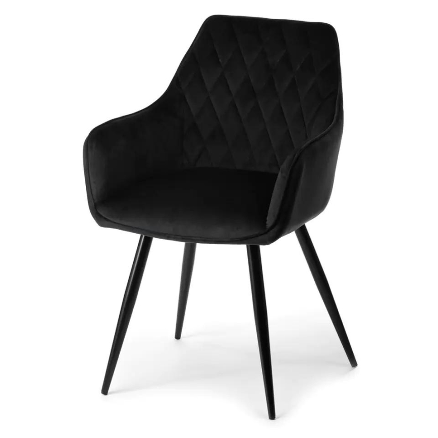 LOT 2x Chaise de salle à manger SAMETTI noires