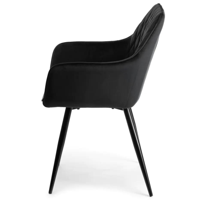 LOT 2x Chaise de salle à manger SAMETTI noires