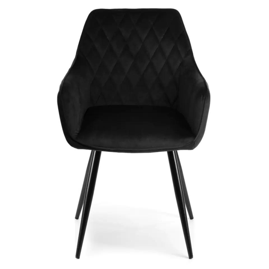 LOT 2x Chaise de salle à manger SAMETTI noires