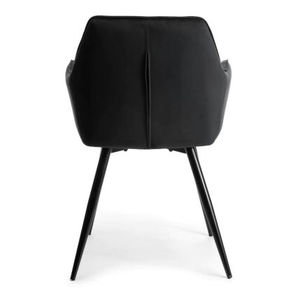 LOT 2x Chaise de salle à manger SAMETTI noires