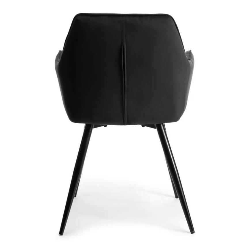 LOT 2x Chaise de salle à manger SAMETTI noires
