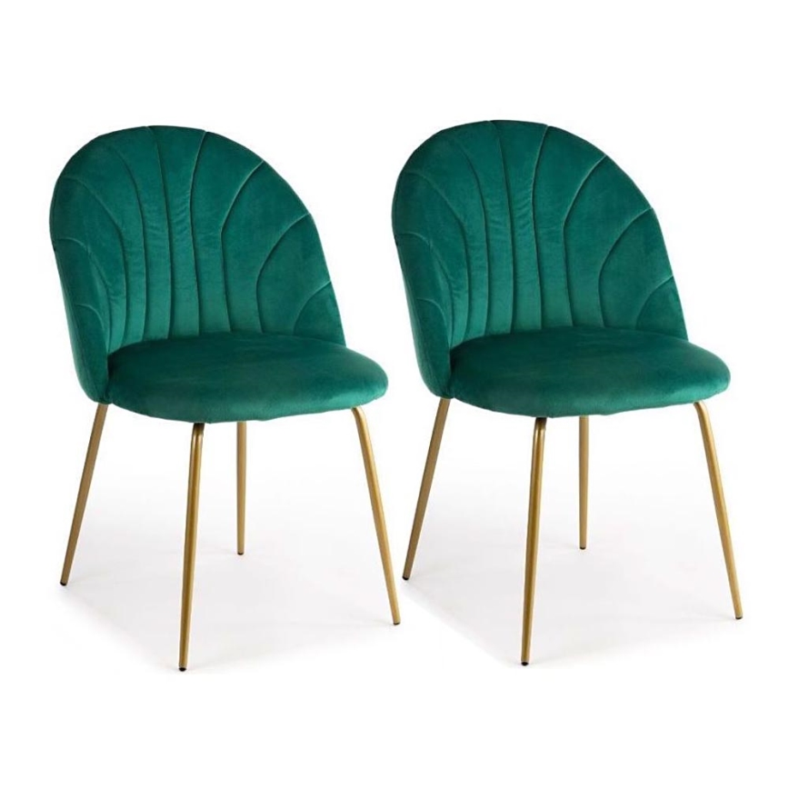 LOT 2x Chaises de salle à manger BELLA vertes