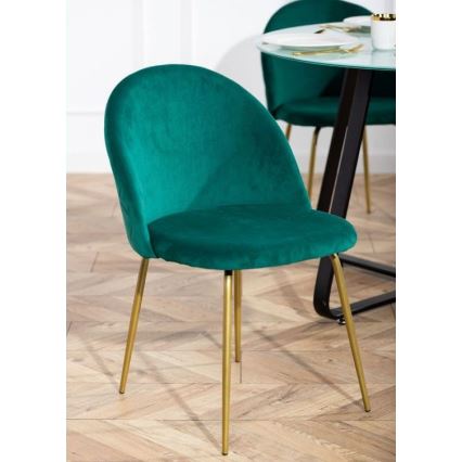 LOT 2x Chaises de salle à manger BELLA vertes