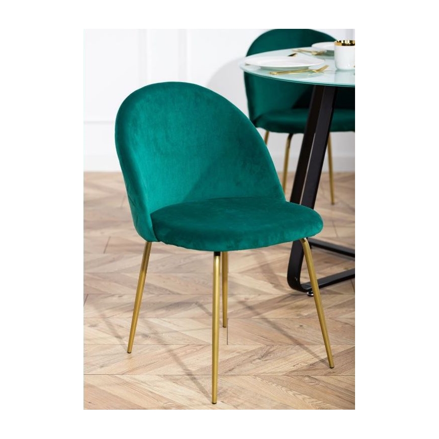 LOT 2x Chaises de salle à manger BELLA vertes
