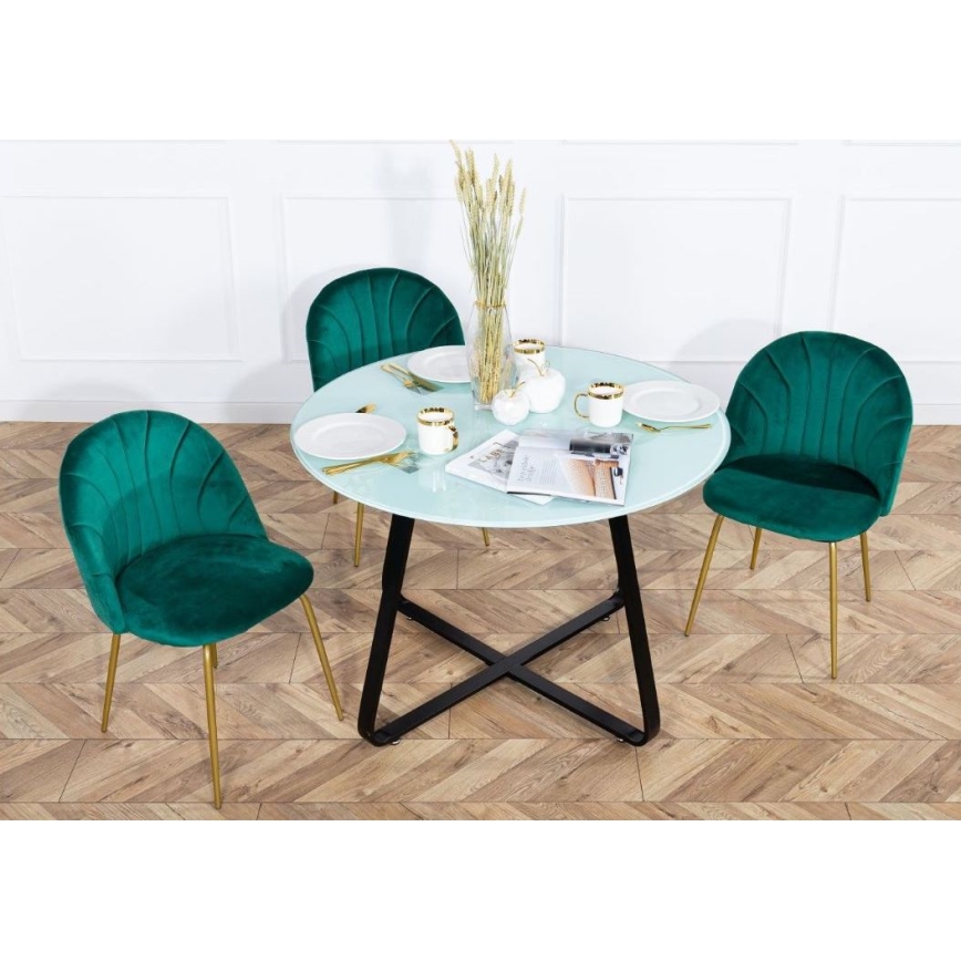 LOT 2x Chaises de salle à manger BELLA vertes