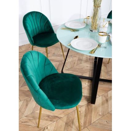 LOT 2x Chaises de salle à manger BELLA vertes