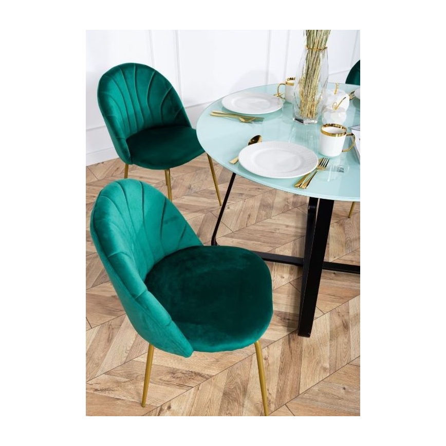 LOT 2x Chaises de salle à manger BELLA vertes