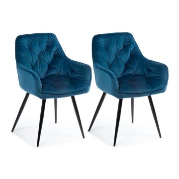 LOT 2x Chaises de salle à manger HANA bleu