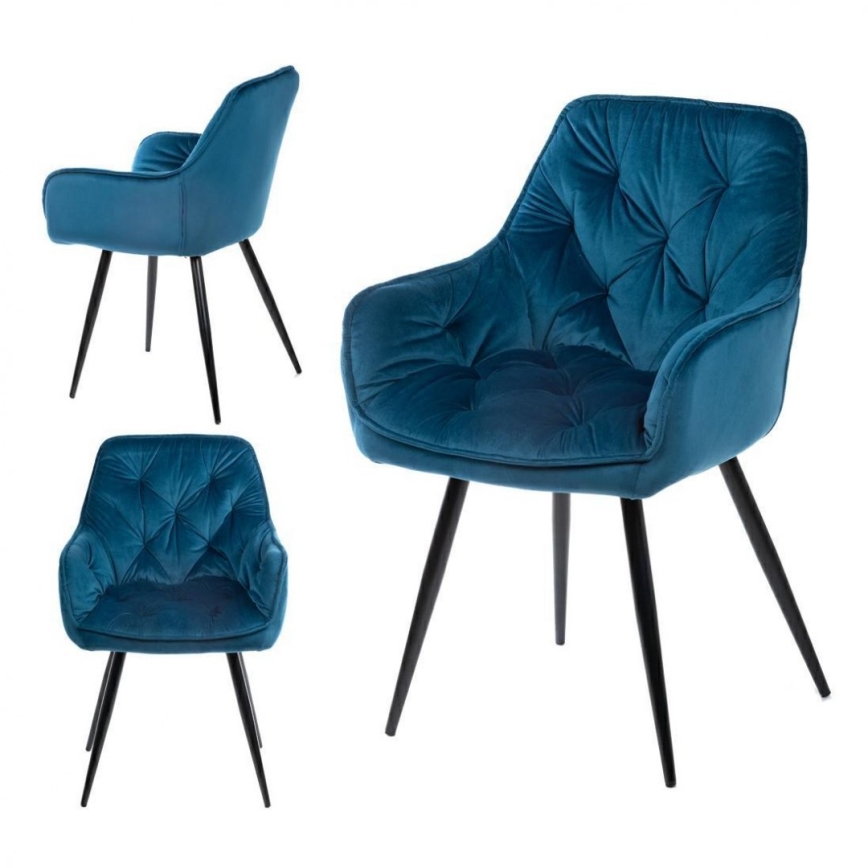 LOT 2x Chaises de salle à manger HANA bleu