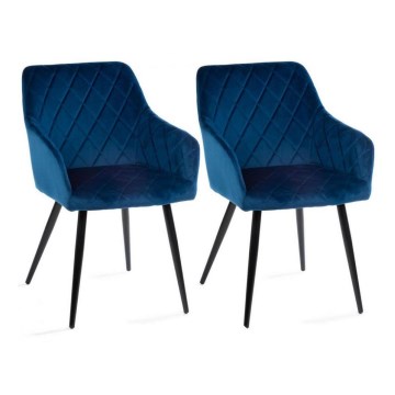 LOT 2x Chaises de salle à manger RICO bleues