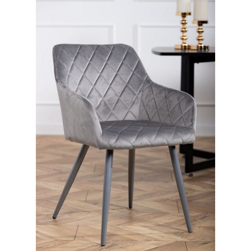 LOT 2x Chaises de salle à manger RICO grises