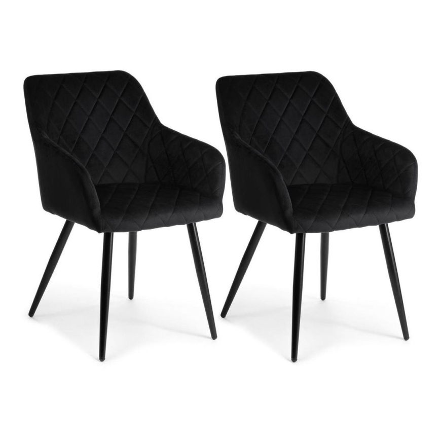 LOT 2x Chaises de salle à manger RICO noires
