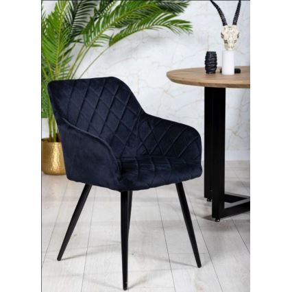 LOT 2x Chaises de salle à manger RICO noires