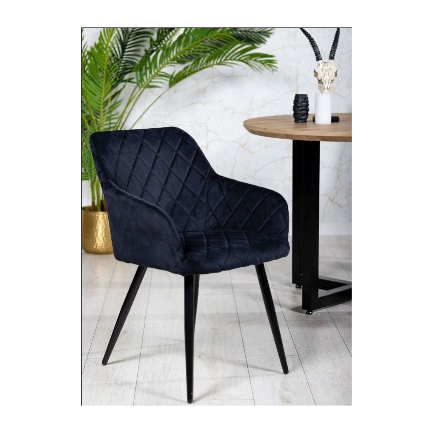 LOT 2x Chaises de salle à manger RICO noires