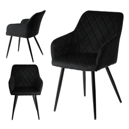 LOT 2x Chaises de salle à manger RICO noires