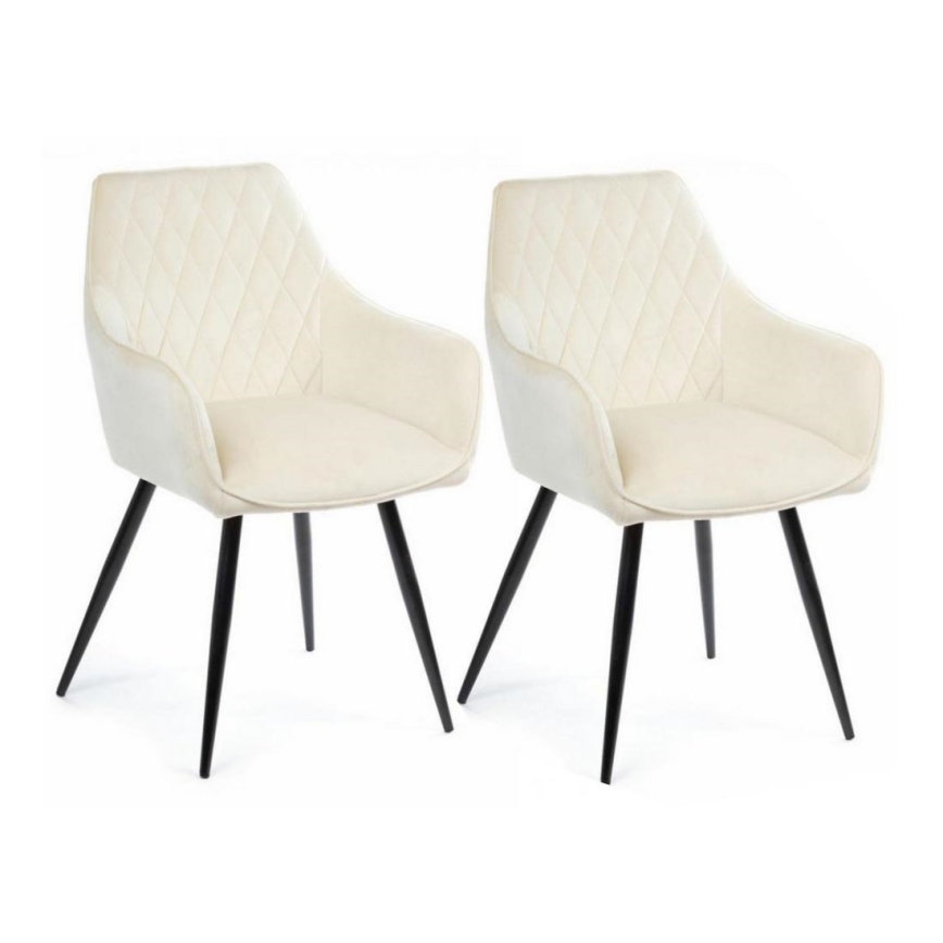 LOT 2x Chaises de salle à manger SAMETTI crème