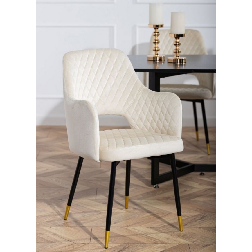 LOT 2x Chaises de salle à manger SENKO crème