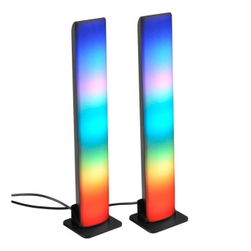 LOT 2x Lampe de table RGB à intensité variable GAMER LED/5W/5V + Télécommande