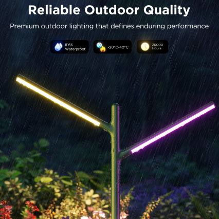Govee - LOT 2x Lampe d'extérieur RGBICWW à intensité variable LED/18W/230V IP66 2700-6500K Wi-Fi