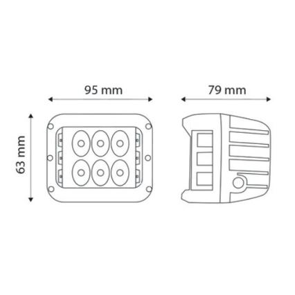 LOT 2x LED Spot pour voiture CREE LED/27W/10-30V IP67