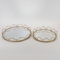LOT 2x Plateau décoratif d. 39/30,5 cm
