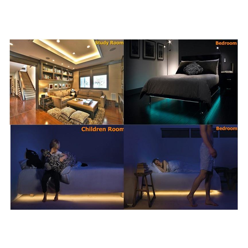 LOT 2x Ruban LED avec détecteur WAVE SENZOR 1,2m LED/4W/230V 3000K